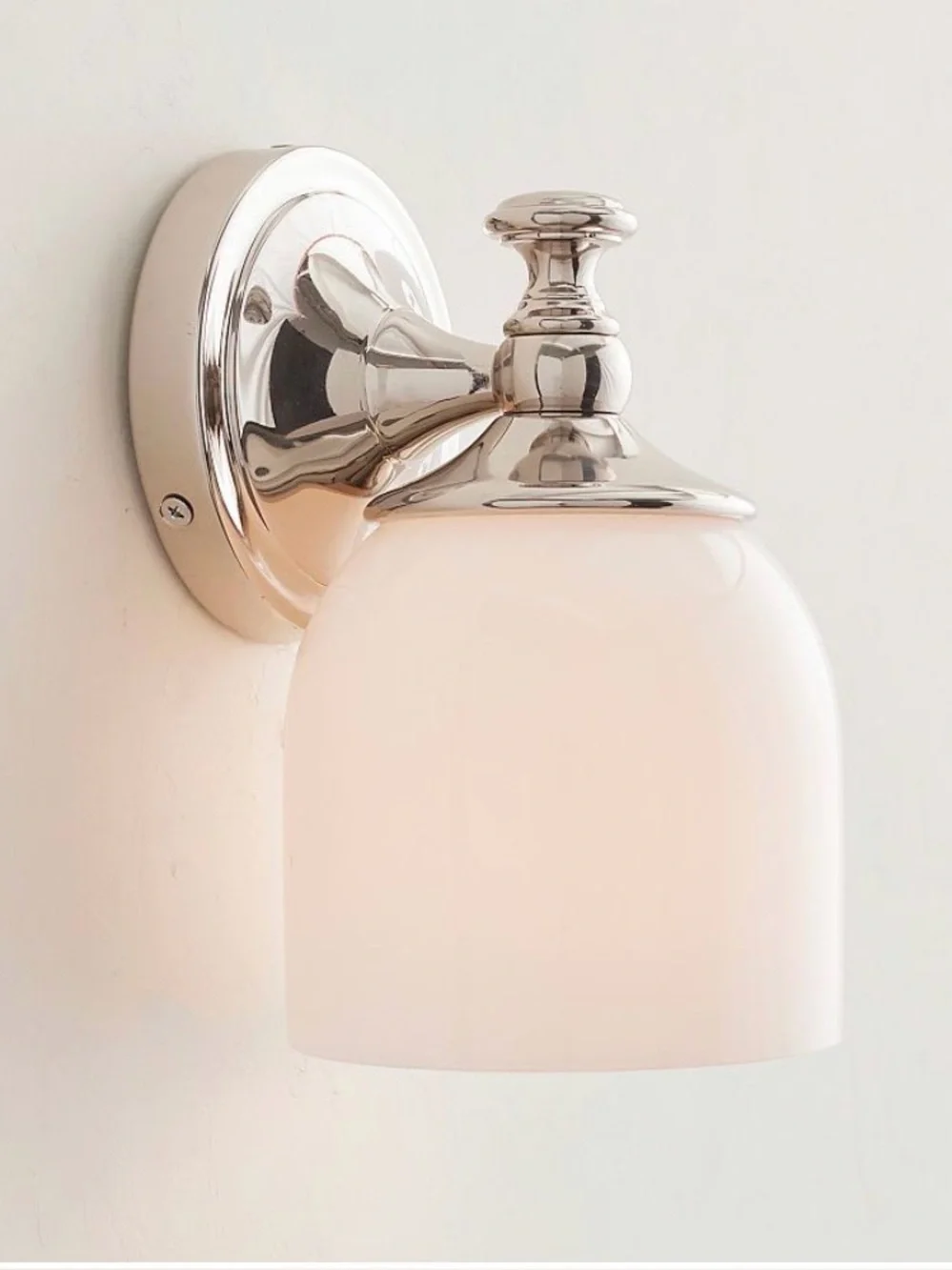 Polished Nickel Wall Sconce with Opal Glass Shade Pottery Barn
